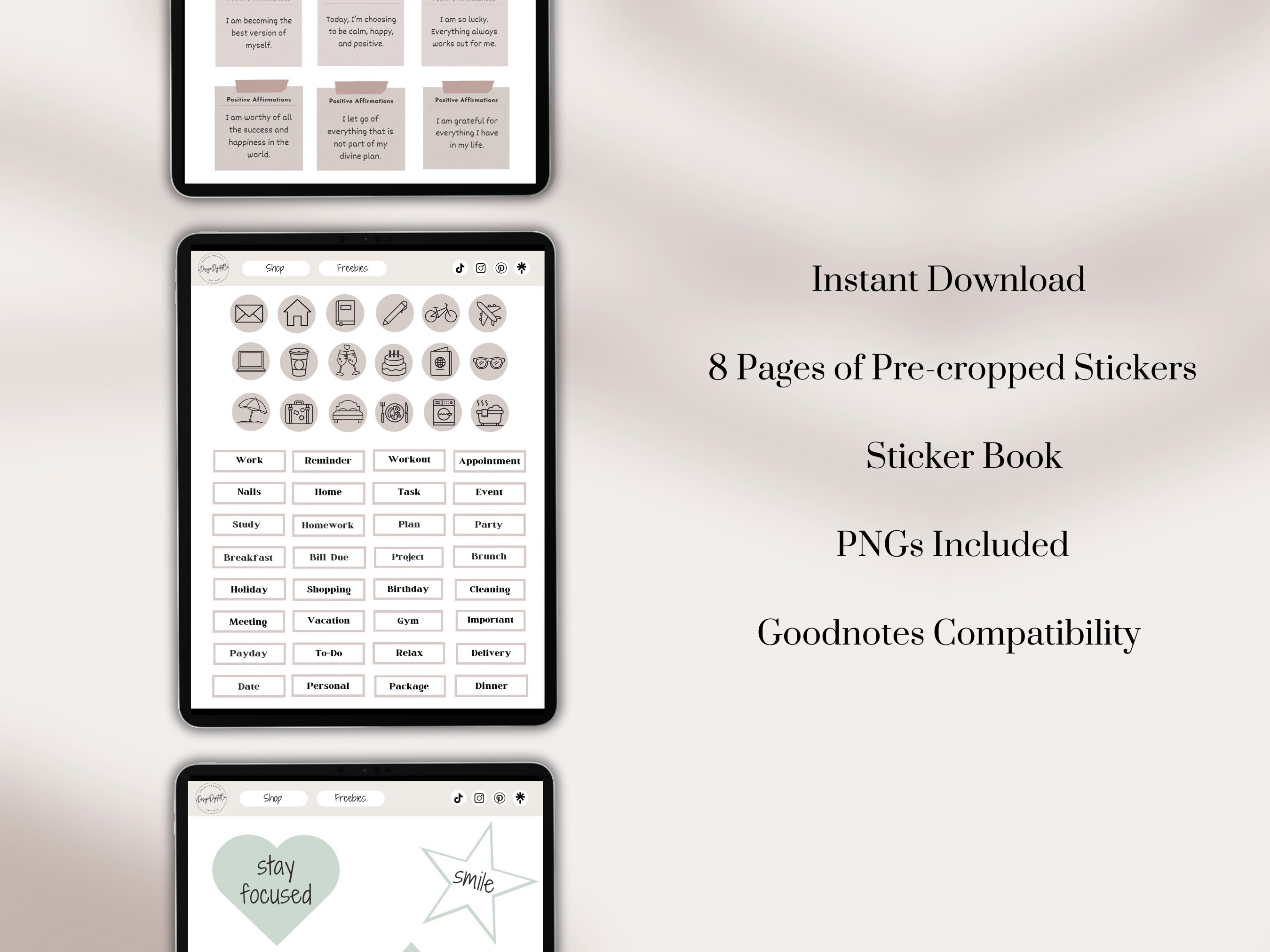 Sticker Widget Widget Digital Stickers, Good Notes, Good Notes Planner Stickers ...