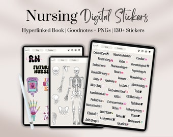 Nursing Digital Stickers, Nursing Stickers for Planner, Nursing Student Planner Stickers, Nursing Stickers for Students, Nurse Digital Icons