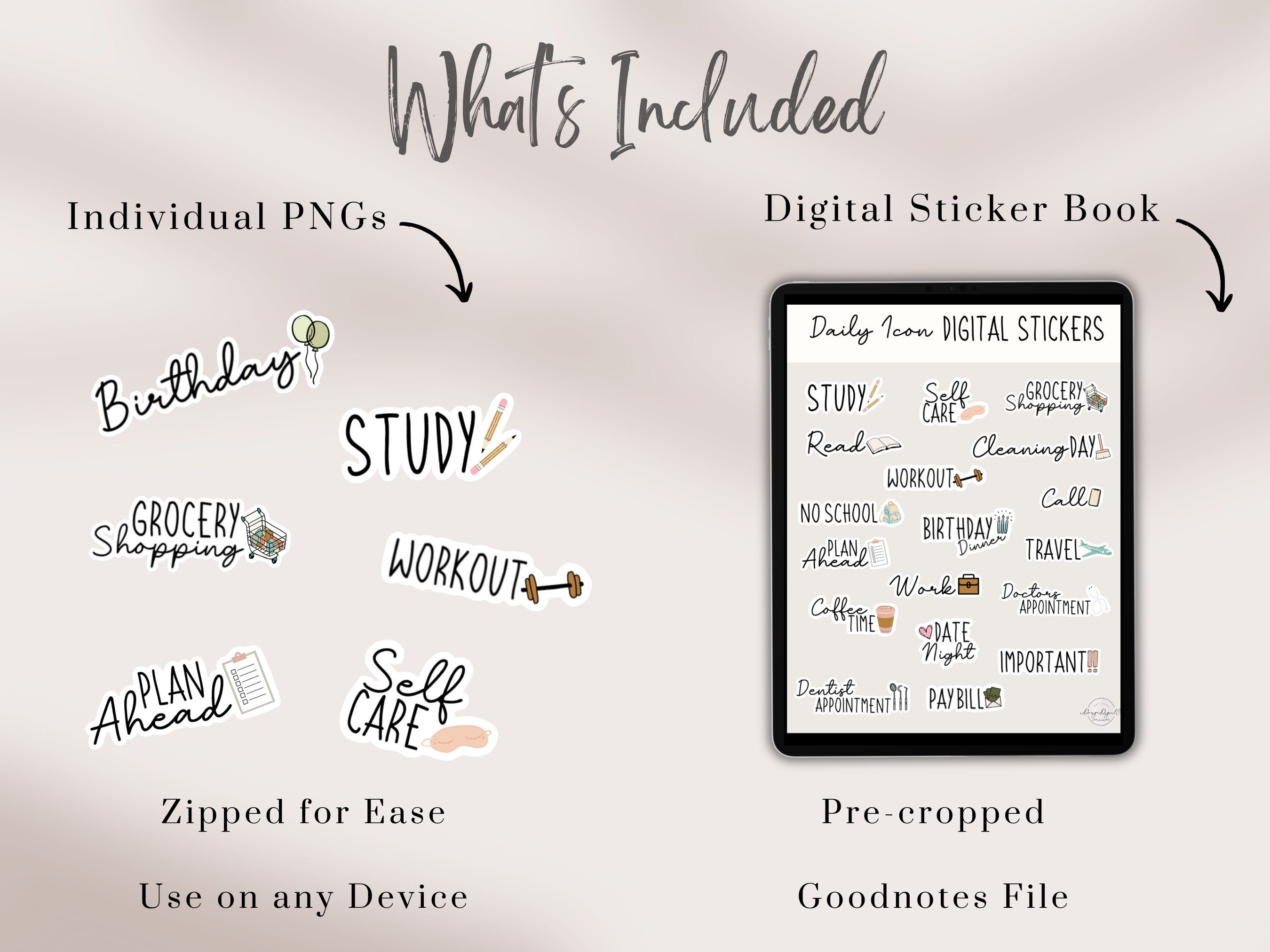 Everyday Life Stickers | Daily Icons Stickers | Goodnotes Stickers ...
