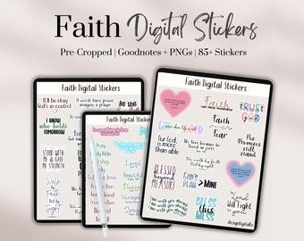 Faith Quotes Digital Stickers, Good notes, Scripture Digital Stickers Goodnotes, Good notes Stickers, Bible Stickers for Digital Planner