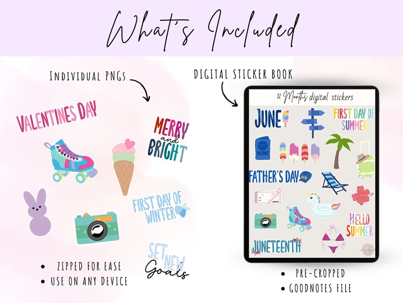 Goodnotes Calendar Stickers Holiday Planner Stickers Etsy