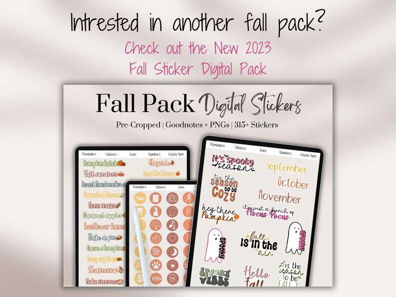 Digital Stickers Goodnotes | Halloween Planner Stickers | Fall Planner ...