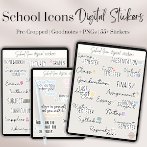 Schule Sticker | College Planner Digitale Aufkleber | Studie Planner Digitale Aufkleber Goodnotes | Goodnotes Student Sticker