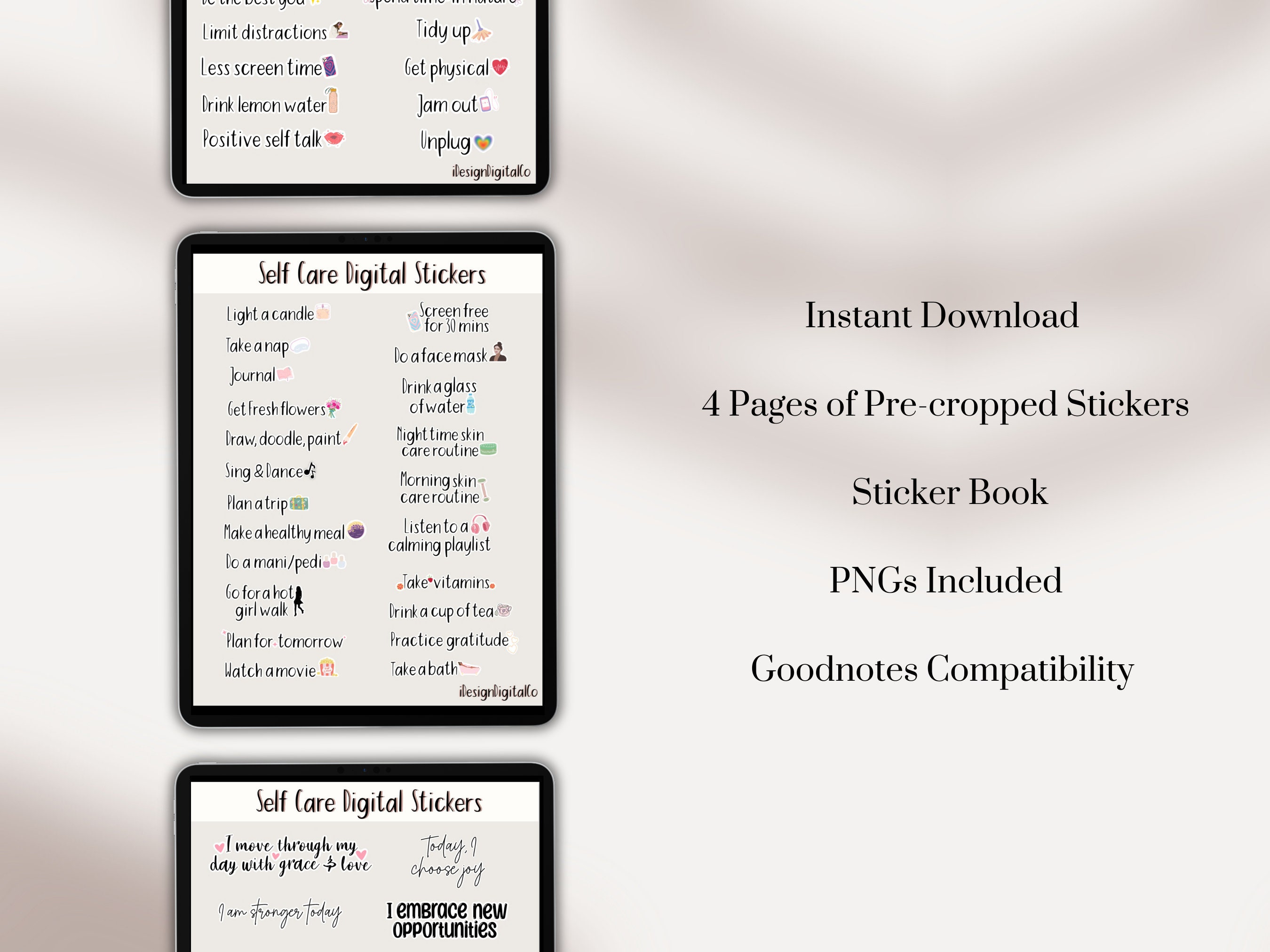 Self Care Stickers, Good Notes Stickers, Digital Planner Sticker ...