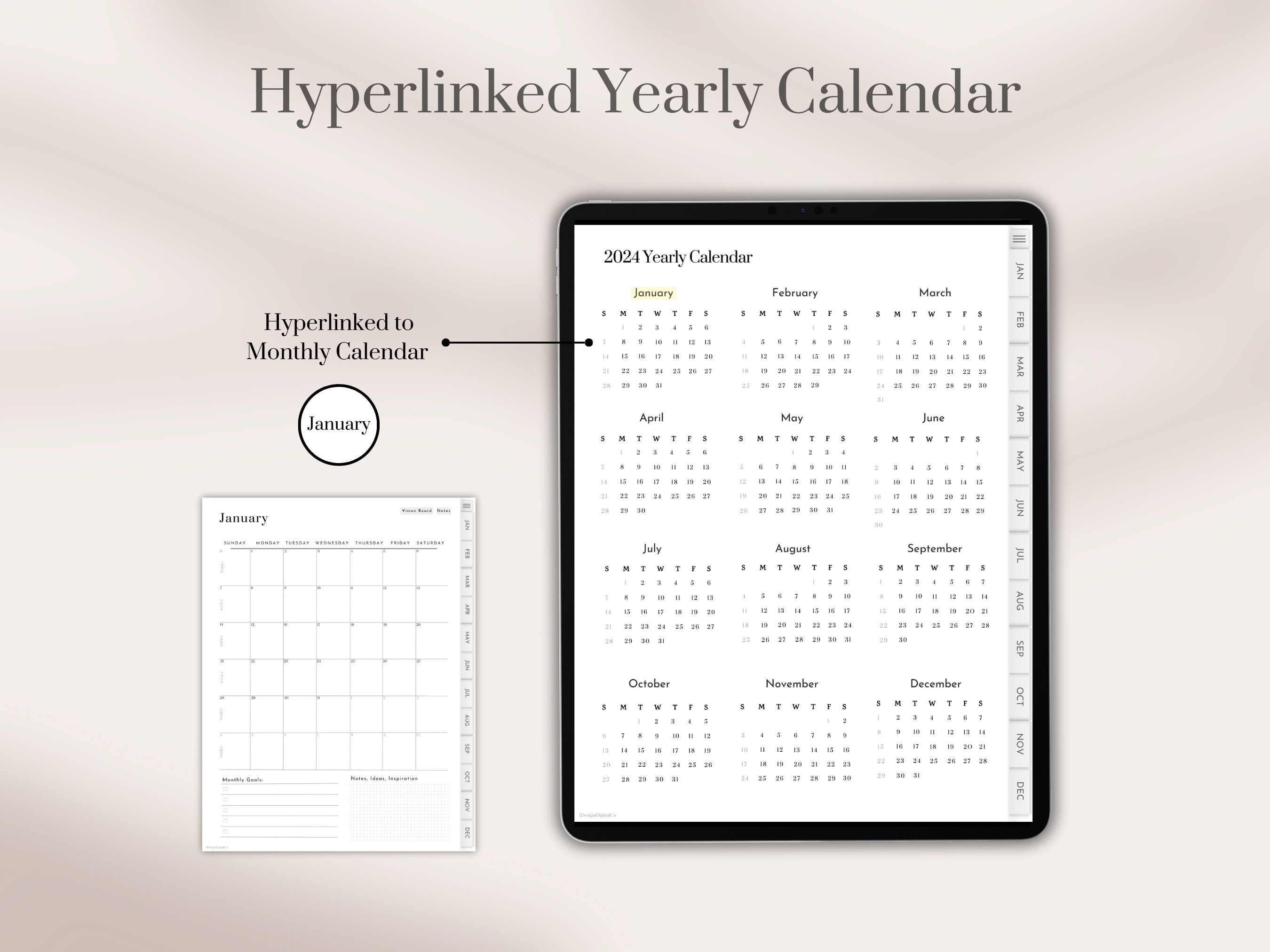 2024 Digital Planner Goodnotes, 2024 Dated Goodnotes Planner, 2024