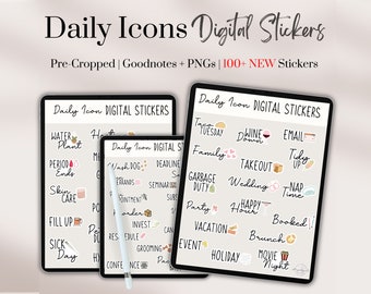 Everyday Life Stickers | Daily Icons Stickers | Goodnotes Stickers | Digital Stickers Goodnotes | Goodnotes Planner Stickers | Precropped |