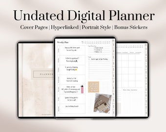 Undated Digital Planner Goodnotes, Good notes Planner, Digital Planner Undated, 2025 Undated Digital Planner, Undated Weekly Planner, IPad
