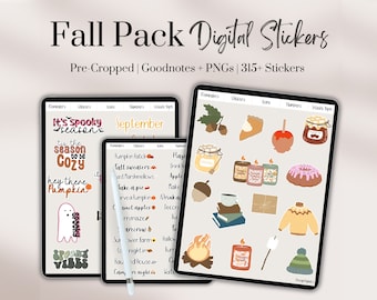 Fall Planner Stickers, Halloween Planner Stickers, Goodnotes Stickers, Digital Sticker Book, Digital Planner Stickers Goodnotes, Fall png