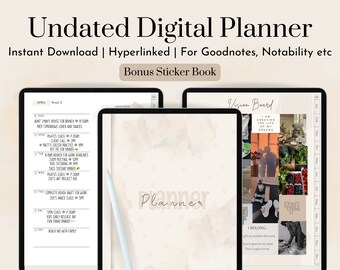 Undated Digital Planner, Undated Digital Planner Goodnotes, 2025 Digital Planner Goodnotes, Student Digital Planner, Portrait Planner