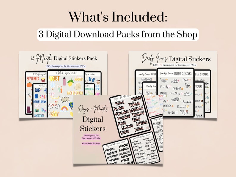 Digital Sticker Pack Good Notes Stickers Digital Sticker Etsy