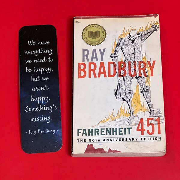 Ray Bradbury Bookmark with Quote| Fahrenheit 451 Book Quote| Gifts for Book Lover|Bookish Gifts