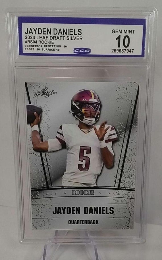 Jayden Daniels 2024 Leaf Draft Silver #RS04 Rookie (Gem Mint 10) Jayden Daniels 2024 Leaf Draft Silver #RS04 Rookie (Gem Mint 10)