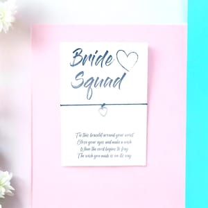 Bride Squad Wish Bracelet | Perfect For Bridesmaid Boxes | Hen Nights | Hen Weekends | Bridal Shower Keepsake Gift for Friends | A6