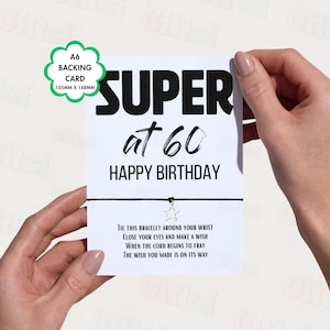 Super at 60 Wish Bracelet | 60th Birthday Gift | Milestone Birthday Keepsake | Milestone Birthday Favour | 60th Birthday Present