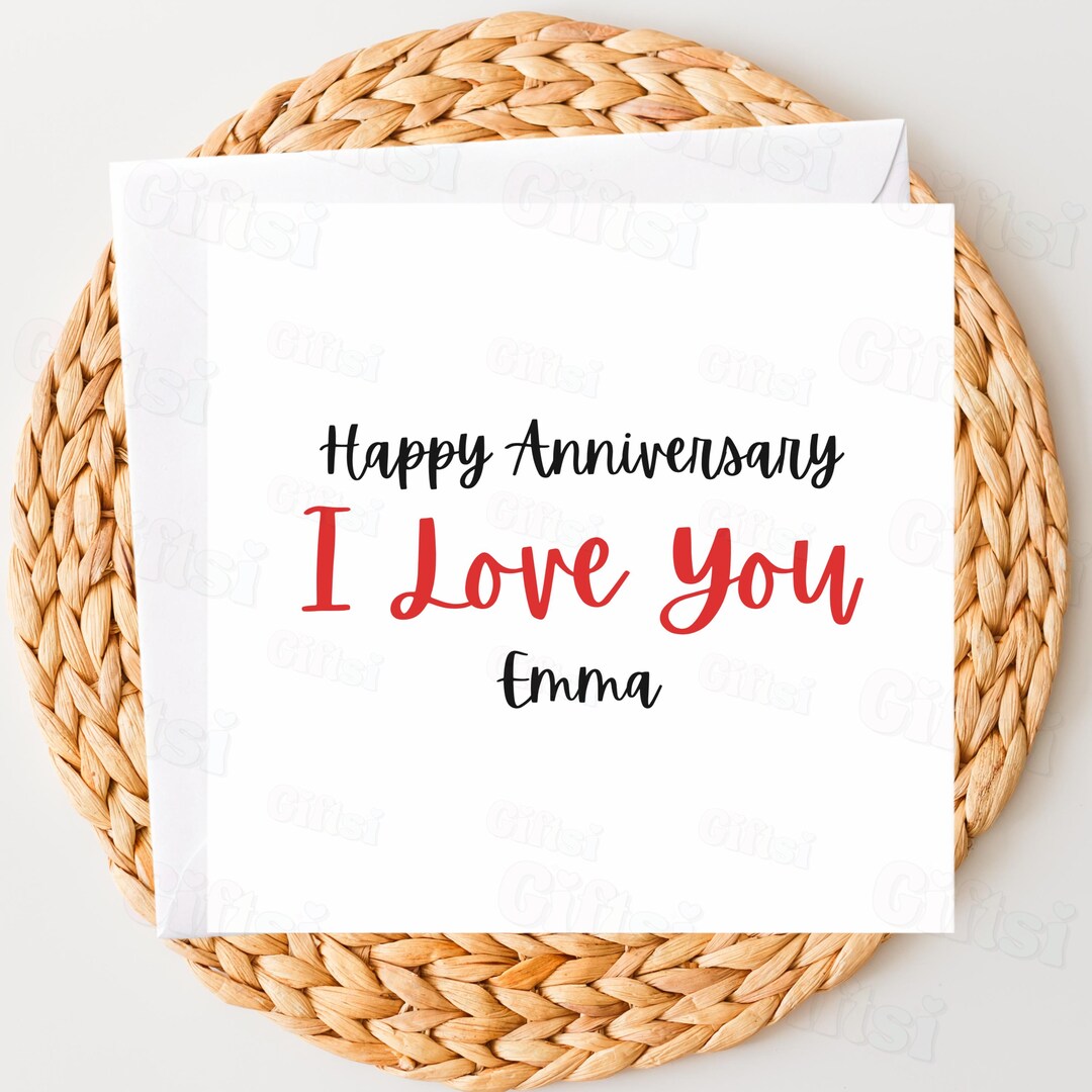 Personalised Anniversary Card for Partner | I Love You Anniversary Card ...