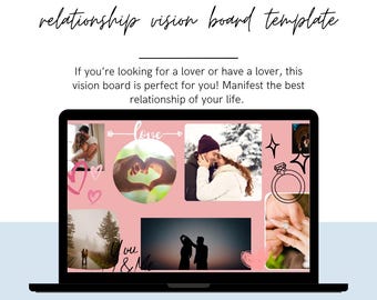 Couple’s Relationship Vision Board Template – Editable Canva Planner for Love and Goals in 2025