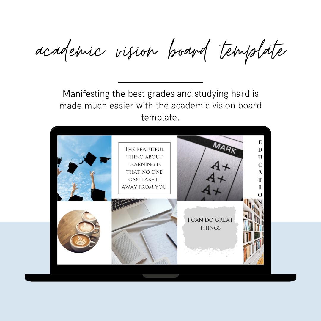 Academic Vision Board Template – Editable Canva Planner for Student ...