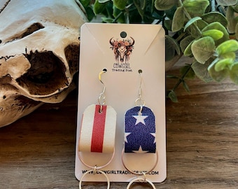 Red White and Blue Fourth of July Patriotic Earrings