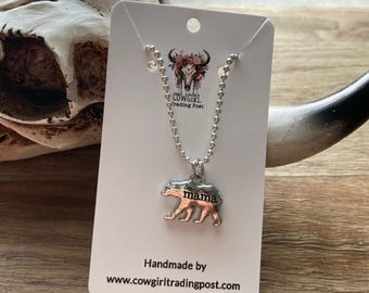 Mama Bear Silver Charm Women's Necklace