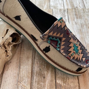 Myra Genuine Leather Hair On Slip On Shoes Southwestern