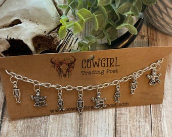 Halloween Skeleton Bones Spooky Charm Bracelet Halloween Jewelry