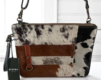 Myra Bag Cowhide and Leather Western Crossbody Shoulder Purse Tyler Ridge