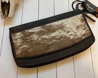 Brown Cowhide and Leather Wallet Guadalajara