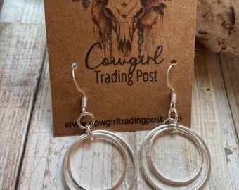 Silver Double Hoop Earrings