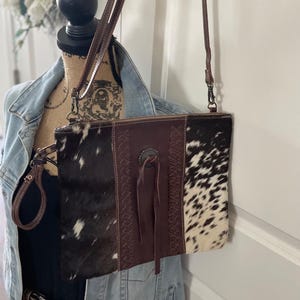 Myra Bag Crossbody Leather Purse Cowhide Rosalinda Western Purse
