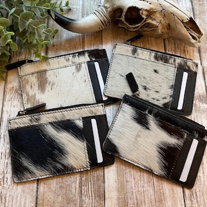 Cartera de cuero para tarjetas de crédito Hair on Hide, de Myra Broadway