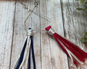 Red White and Blue Earrings Fourth of July Teardrop Earrings Western  Patriotic