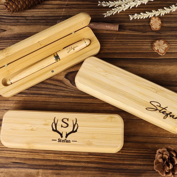 Personalised Wooden Pen, Engraved Pen Case with Name, Monogrammed Wood Pen, Father Day Gift, Groomsman Gift, CEO Gifts Gift For Dad