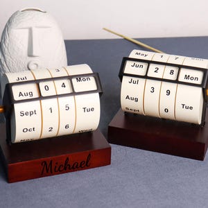 Gift for him Desk calendar Desk accessories Office decor Perpetual calendar Boyfriend gift Annniversary gift Personalized gift for him