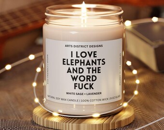 Elefant Geschenk, lustige Elefant Kerze, Elefant Liebhaber Geschenk, lustige Elefant Geschenke, Elefantenkerzen, Tierliebhaber Geschenke, lustige schwören Kerze