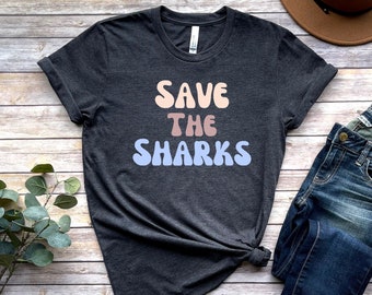 Salva la camicia degli squali, camicia amante degli squali, camicia squalo, maglietta squalo, camicia animali estinti, regalo amante degli squali, regalo squalo, maglietta regalo squalo