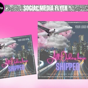 Orders shipped flyer, orders have shipped flyer, Instagram flyer, hair flyer, wig flyer, boutique flyer, sale flyer, Canva flyer