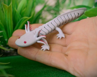 Axolotl Figur| Gliedertier Salamander | Lebensechtes Modell