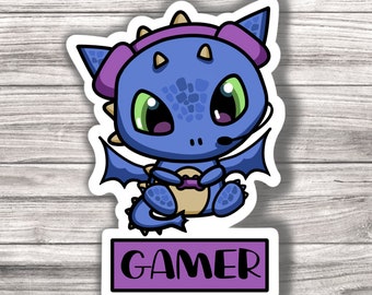 Gaming Dragon Laminated Vinyl Sticker