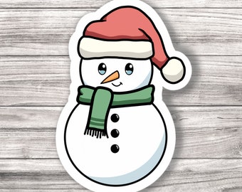 Snowman - Christmas - Laminated Vinyl Sticker