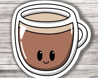 Coffee Clear Mug Laminated Vinyl Sticker
