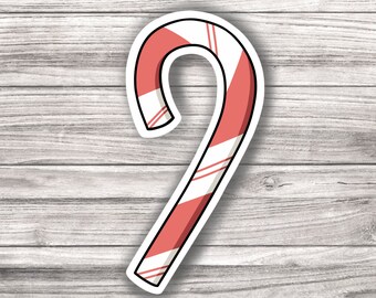 Candy Cane -Candy Cane Cookie - Christmas - Laminated Vinyl Sticker