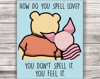 How Do You Spell Love - Winnie the Pooh - Laminated Vinyl Sticker