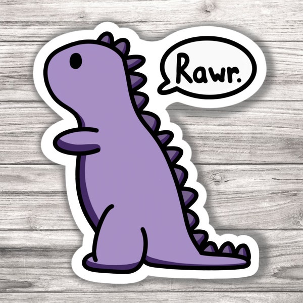 Dino Rawr Dinosaur Laminated Vinyl Sticker