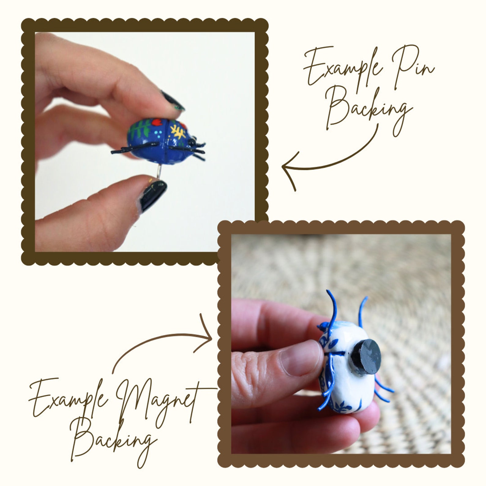 Handmade Colorado Potato Beetle Pin Clay and Wire Insect Nature ...