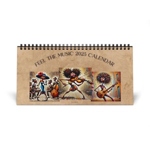 African American Desktop Calendar (2025 grid) | Black Desk Calendar | African American Calendar