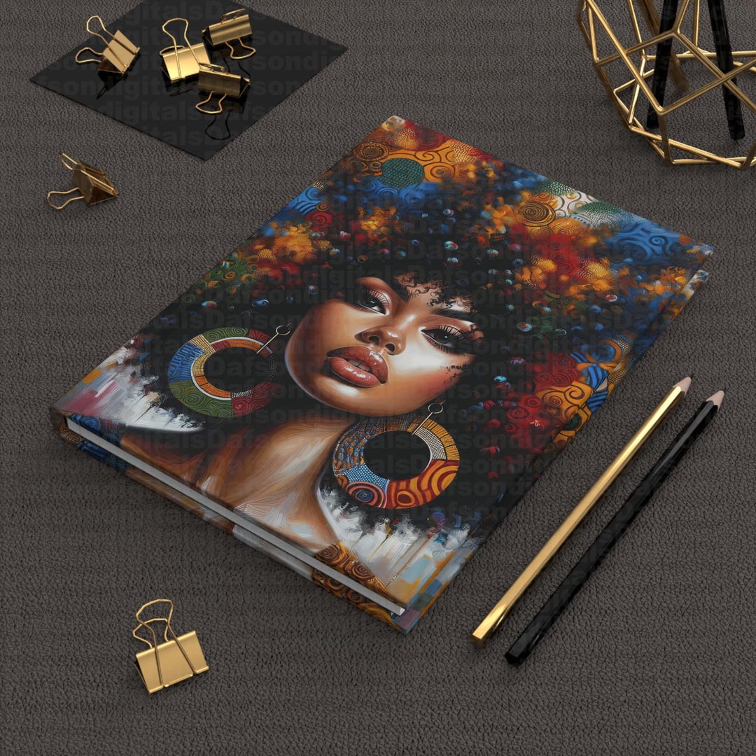 Black Woman Hardcover Journal Matte | Woman Journal | African American ...