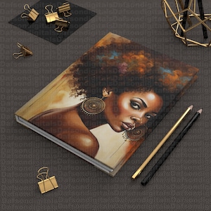 Black Hardcover Journal Matte | Woman Journal | Black Journal | African American Journal