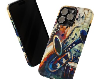 Music Abstract Apple iPhone and Samsung Galaxy Tough Phone Case