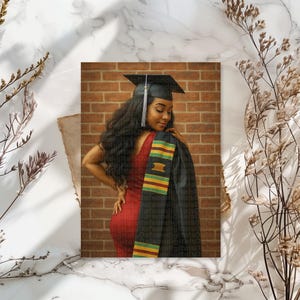 African American Graduation Card | Black Art | Black Greeting Card | 5x7 Graduation Card