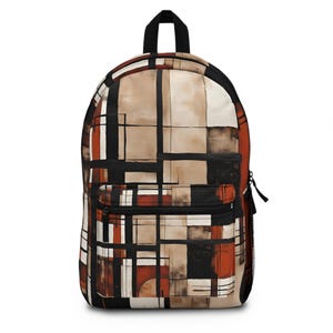 Artistic Abstract Backpack, Stylish Book Bag, Trendy School Rucksack, Unique Art School Bag, Customizable Travel Pack